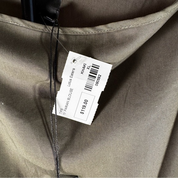 Lotus Eaters Draped Khaki Blouse NWT $119 XL 🤍 - Picture 6 of 8